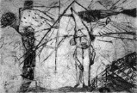 Zwerg, Kaltnadelradierung, 2001 Grafik
